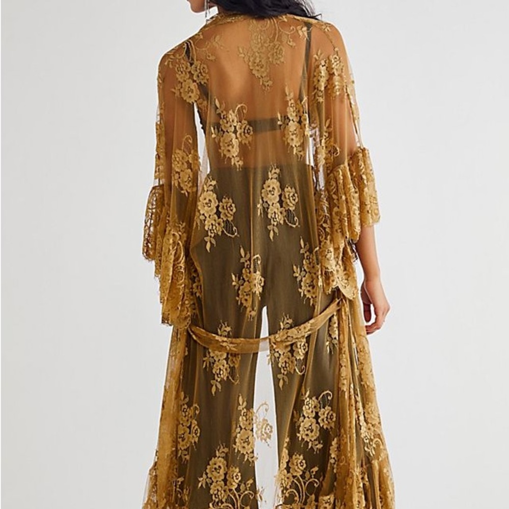 Free People Barbara Tiered Lace Kimono